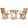 Felice Teak Outdoor Dining Folding Armchair - Duo