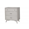 Alpine Furniture Flynn Mid Century Modern 3 Drawer Small Chest, Grey - Front Side Angle