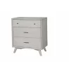 Alpine Furniture Flynn Mid Century Modern 3 Drawer Small Chest, Grey - Front Side Angle - Alpine Furniture Flynn Mid Century Modern 3 Drawer Small Chest, Grey - Front Side Angle