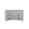 Alpine Furniture Flynn Mid Century Modern 7 Drawer Dresser, Grey - Front Angle