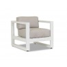 Newport Club Chair in Cast Silver, No Welt - Front Side Angle