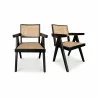 Moe's Home Collection Takashi Chair Black - Set of Two - Set in Front Side Angle - Moe's Home Collection Takashi Chair Black - Set of Two - Set in Front Side Angle