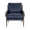 Sunpan Mauti Lounge Chair Dark Brown - Cortina Ink Leather - Front Angle