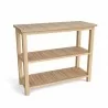 Anderson Teak Towel Console with 2 Shelves Table 004 - Anderson Teak Towel Console with 2 Shelves Table 004