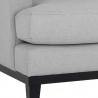 Sunpan Kaius Armchair in Limelight Silver - Seat Closeup Angle