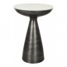 Moe's Home Collection Font Side Table - White Marble - Front Angle