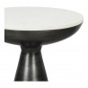 Moe's Home Collection Font Side Table - White Marble - Edge Side Top Angle