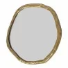 Moe's Home Collection Foundry Small Mirror in Gold - Front Side Angle - Moe's Home Collection Foundry Small Mirror in Gold - Front Side Angle