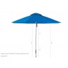 6 1/2' Square Four Panel Fiberglass Market Umbrella 