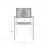 DecoScapes Fiji Rope Dining Arm Chair - Front with Dimensions