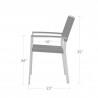DecoScapes Fiji Rope Dining Arm Chair - Side with Dimensions