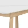 Sunpan Kali Dining Table 70.5" in Pale Honey - White Marble - Closeup Top Angle - Sunpan Kali Dining Table 70.5" in Pale Honey - White Marble - Closeup Top Angle