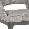 Sunpan Estrada Dining Chair in Light Grey Oak - Naya Check Light Grey - Seat Closeup Angle