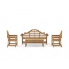 Anderson Teak Marlborough Bench with 2 Marlborough Armchair and Rectangular Coffee Table-5