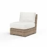 Havana Armless Club in Canvas Flax w/ Self Welt - Front Side Angle - Havana Armless Club in Canvas Flax w/ Self Welt - Front Side Angle