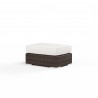 Montecito Ottoman in Canvas Flax w/ Self Welt - Front Side Angle