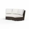 Montecito Curved Loveseat in Canvas Flax w/ Self Welt - Front Side Angle - Montecito Curved Loveseat in Canvas Flax w/ Self Welt - Front Side Angle