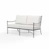 Provence Loveseat in Canvas Flax w/ Self Welt - Front Side Angle - Provence Loveseat in Canvas Flax w/ Self Welt - Front Side Angle