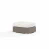 Coronado Ottoman in Canvas Flax w/ Self Welt - Front Side Angle - Coronado Ottoman in Canvas Flax w/ Self Welt - Front Side Angle