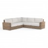 Havana Sectional in Canvas Flax w/ Self Welt - Front Side Angle