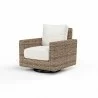 Havana Swivel Club Rocker in Canvas Flax w/ Self Welt - Front Side Angle - Havana Swivel Club Rocker in Canvas Flax w/ Self Welt - Front Side Angle