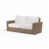 Havana Loveseat in Canvas Flax w/ Self Welt - Front Side Angle