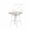 Bristol Swivel Barstool in Canvas Flax w/ Self Welt - Front Side Angle - Bristol Swivel Barstool in Canvas Flax w/ Self Welt - Front Side Angle