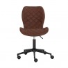 Sunpan Lyla Office Chair Black in Antique Brown - Front Angle