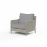 Manhattan Club Chair in Canvas Granite w/ Self Welt - Front Side Angle - Manhattan Club Chair in Canvas Granite w/ Self Welt - Front Side Angle