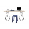 TemaHome Flow Desk in Pure White with Plywood Edge & Black Lacquered Steel - Contents