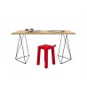 TemaHome Flow Desk in Oak & Black Lacquered Steel - Front with Contents