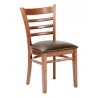 European Beechwood Wood Dining Chair - FLS-05S - Front Mahogany with Cushion