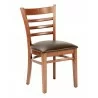 European Beechwood Wood Dining Chair - FLS-05S - Front Mahogany with Cushion - European Beechwood Wood Dining Chair - FLS-05S - Front Mahogany with Cushion