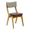 European Beechwood Wood Dining Chair - Dark Brown - Front