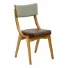 European Beechwood Wood Dining Chair - Dark Brown - Front - European Beechwood Wood Dining Chair - Dark Brown - Front