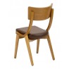 European Beechwood Wood Dining Chair - Dark Brown - Back