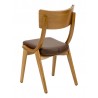 European Beechwood Wood Dining Chair - Dark Brown - Back