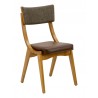 European Beechwood Wood Dining Chair - Dark Brown - Front