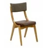 European Beechwood Wood Dining Chair - Dark Brown - Front - European Beechwood Wood Dining Chair - Dark Brown - Front