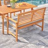 Vifah Waimea Honey Slatted Eucalyptus Wood Garden Bench with Cushion, Back Angle