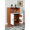 Flynn Large Bar Cabinet w/Drop Down Tray in Acorn/White - Lifestyle 5