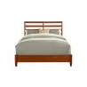 Flynn Retro California King Bed w/Slat Back Headboard in Acorn - Front - Flynn Retro California King Bed w/Slat Back Headboard in Acorn - Front