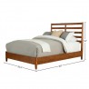 Flynn Retro California King Bed w/Slat Back Headboard in Acorn - Bed Dimensions