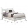 Flynn Retro California King Bed w/Slat Back Headboard, White - Bed Dimensions