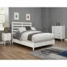 Flynn Retro California King Bed w/Slat Back Headboard, White - Lifestyle - Flynn Retro California King Bed w/Slat Back Headboard, White - Lifestyle