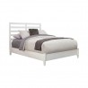 Flynn Retro California King Bed w/Slat Back Headboard, White - Angled