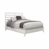 Flynn Retro California King Bed w/Slat Back Headboard, White - Angled - Flynn Retro California King Bed w/Slat Back Headboard, White - Angled