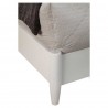 Flynn Retro California King Bed w/Slat Back Headboard, White - Leg