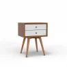 Flynn Small Nightstand in Acorn & White - Angled - Flynn Small Nightstand in Acorn & White - Angled