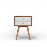 Flynn Small Nightstand in Acorn & White - Front